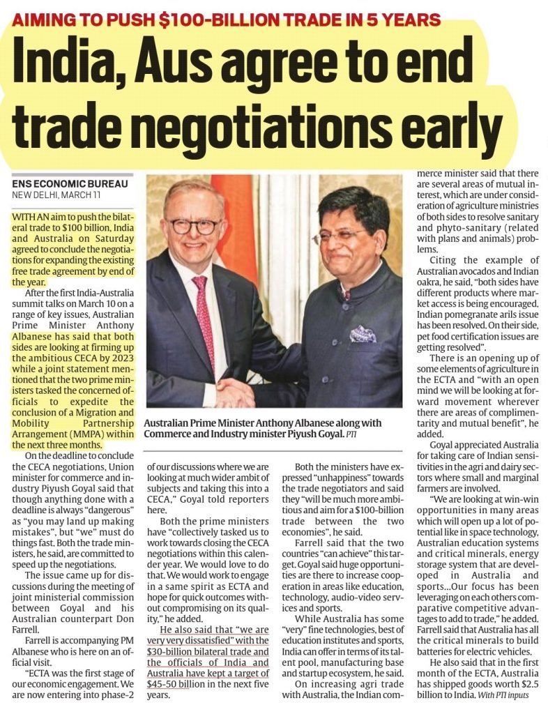 India, Australia agree to end #trade negotiation early