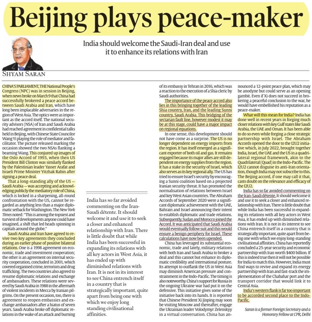 Beijing plays peace-maker : Indian Express