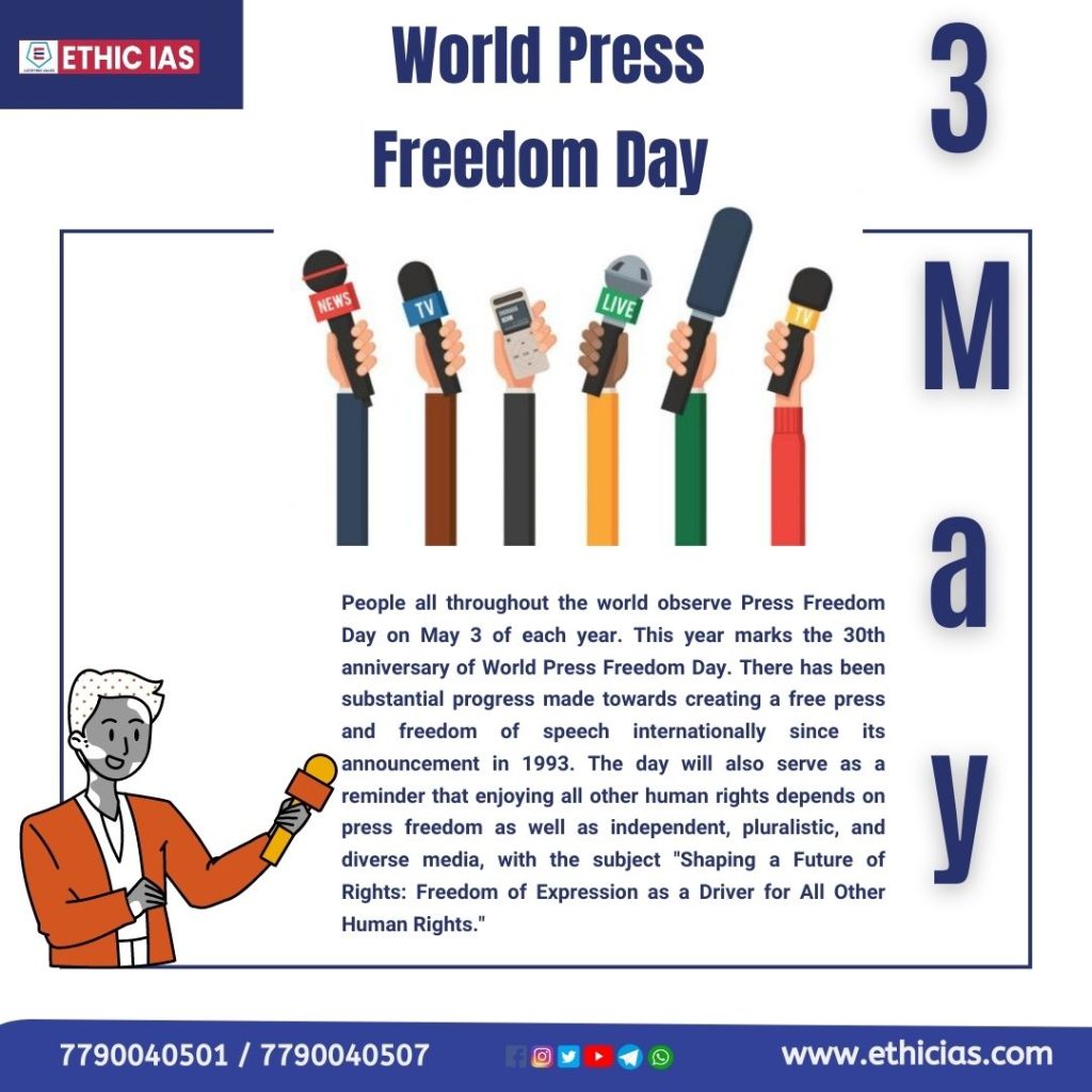The topic of the day is "World Press Freedom day" - 3rd may